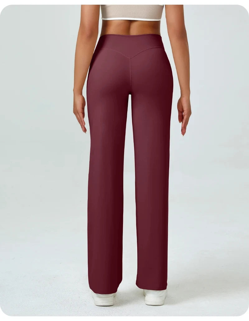 High Waisted Straight Leg Yoga Pants